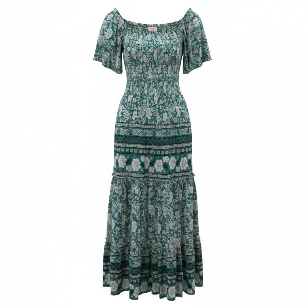 DM Fashion Womens Midi Ruffled Dress Size XS Fairy Grunge BoHo - Picture 3 of 5
